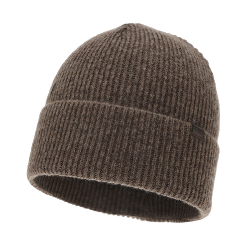 Pánská zimní čepice, hnědá, s merino vlnou, Korins