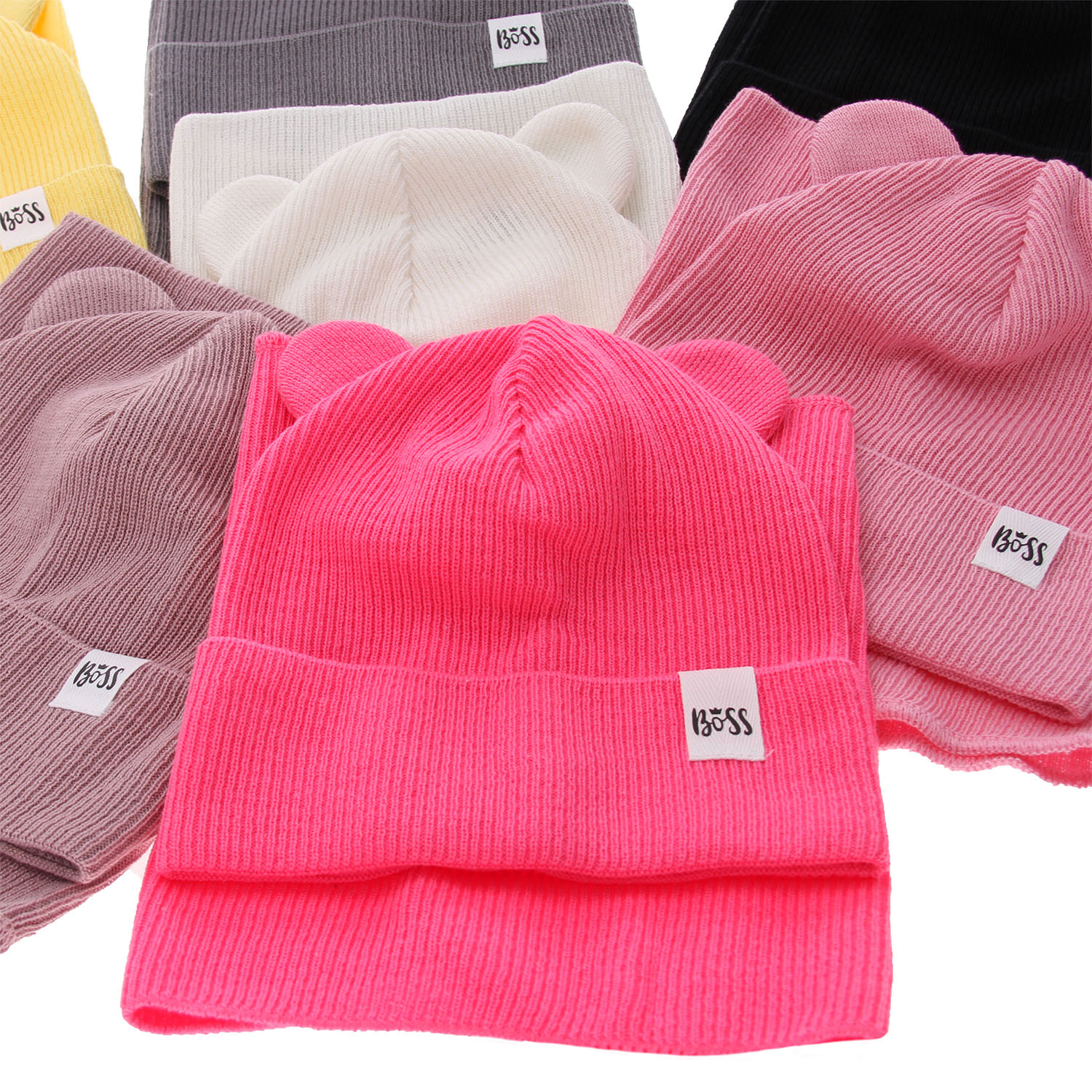 Komplet podzimní/jarní dívčí: čepice a tunel , s bavlnou, růžový Kajra