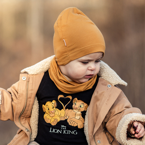 Komplet podzimní/jarní dívčí: čepice a tunel khaki Hazelka