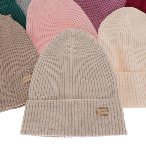 Dámská zimní čepice, jarní, bordová, 100% merino vlněná, Sophie