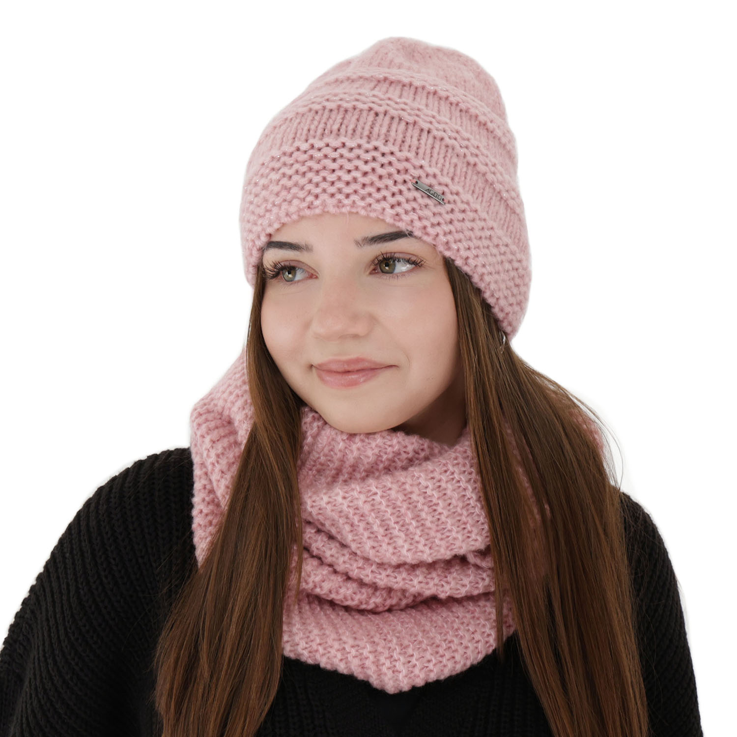 Komplet zimní, růžový, s merino vlnou, Driva