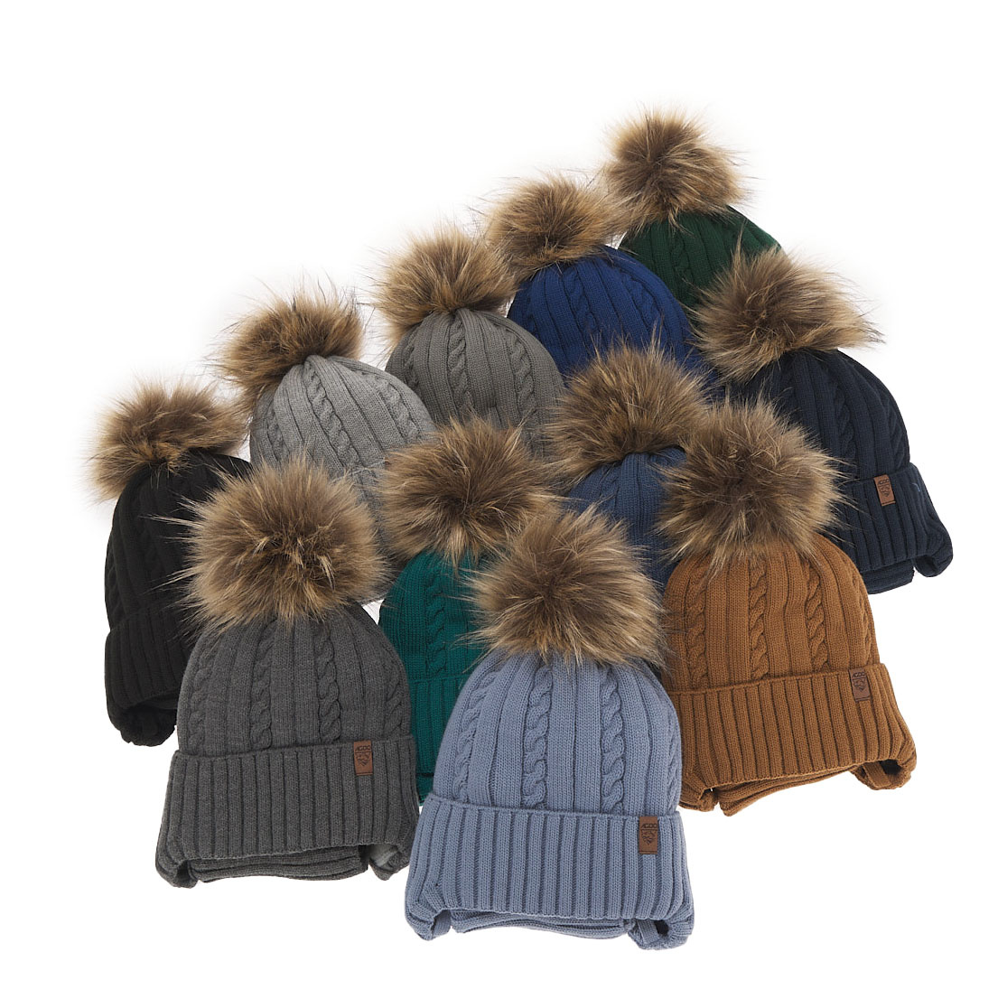 Kompletná zimná detská sada: čiapka a šál zelený s bambuľou Peter