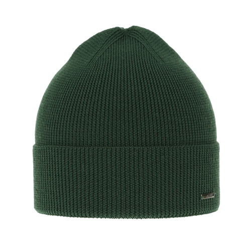 Pánská jarní/zimní čepice zelená 100% extra fine merino vlněná Memfis