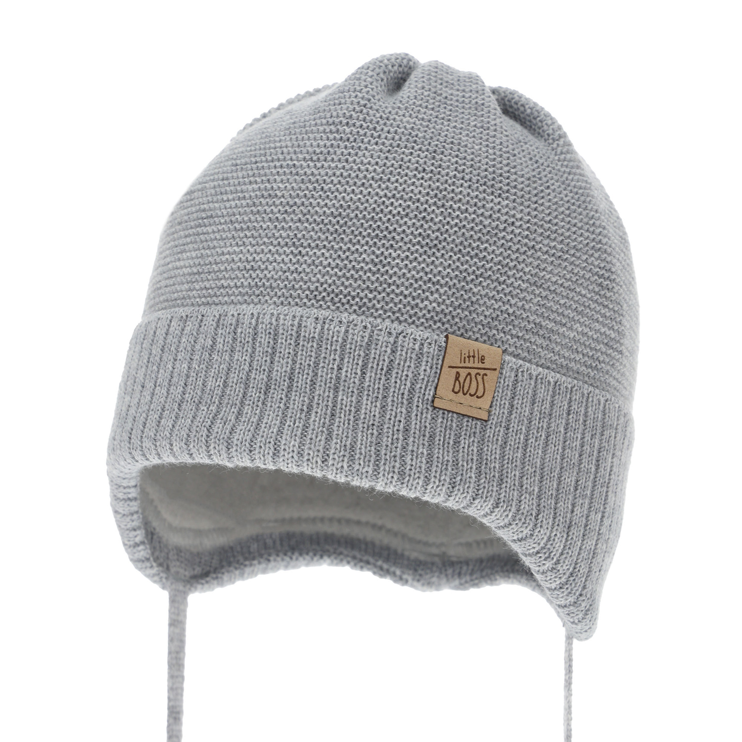 Chlapecká zimní čepice šedá s merino vlnou Darsi