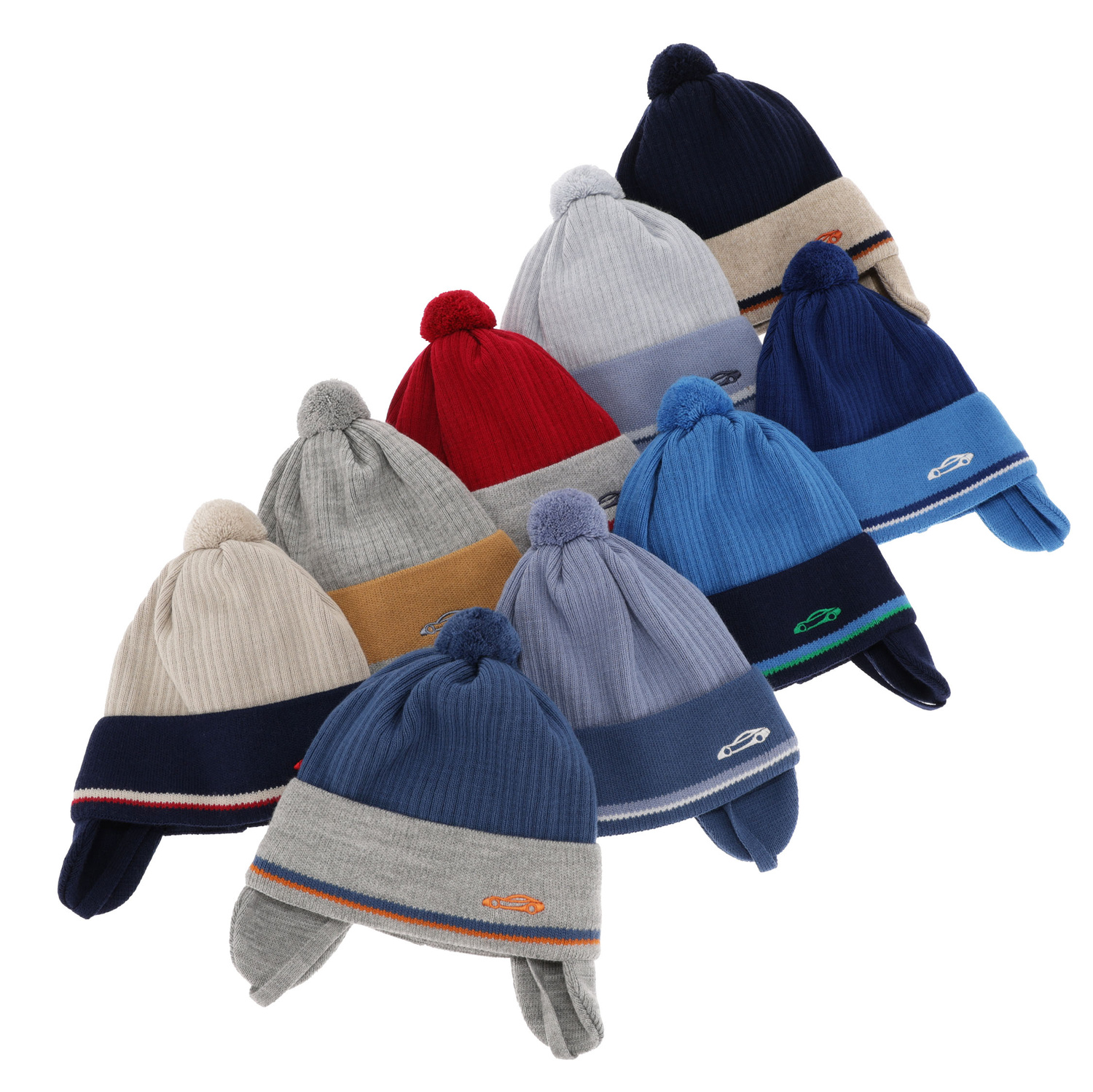 Čepice podzimní/jarní chlapecká tengerészkék s bambulí Jacob