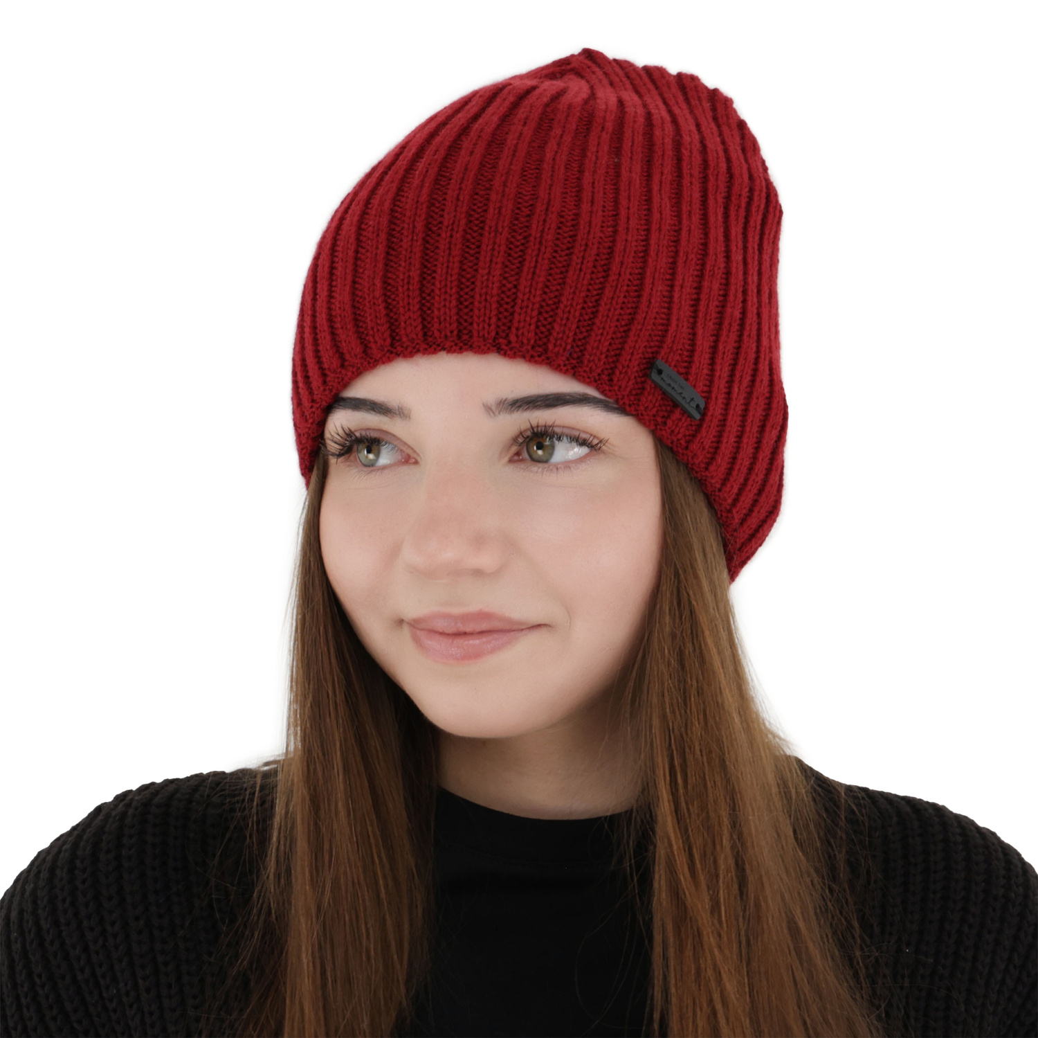 Dámská zimní čepice, bordová, s merino vlnou, Soletta