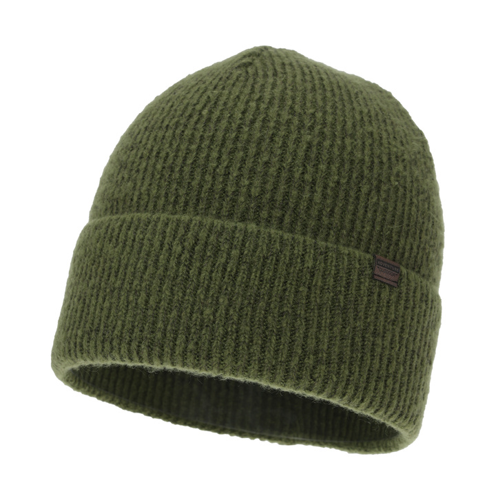 Pánská zimní čepice, khaki, s merino vlnou, Korins