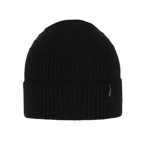 Dámská zimní čepice černá 100% extra fine merino vlněná Megan
