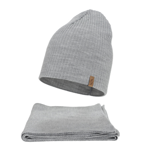 Komplet zimní dámský: čepice a šála, růžový, Fena