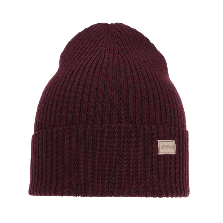 Dámská zimní čepice, jarní, bordová, 100% merino vlněná, Sophie