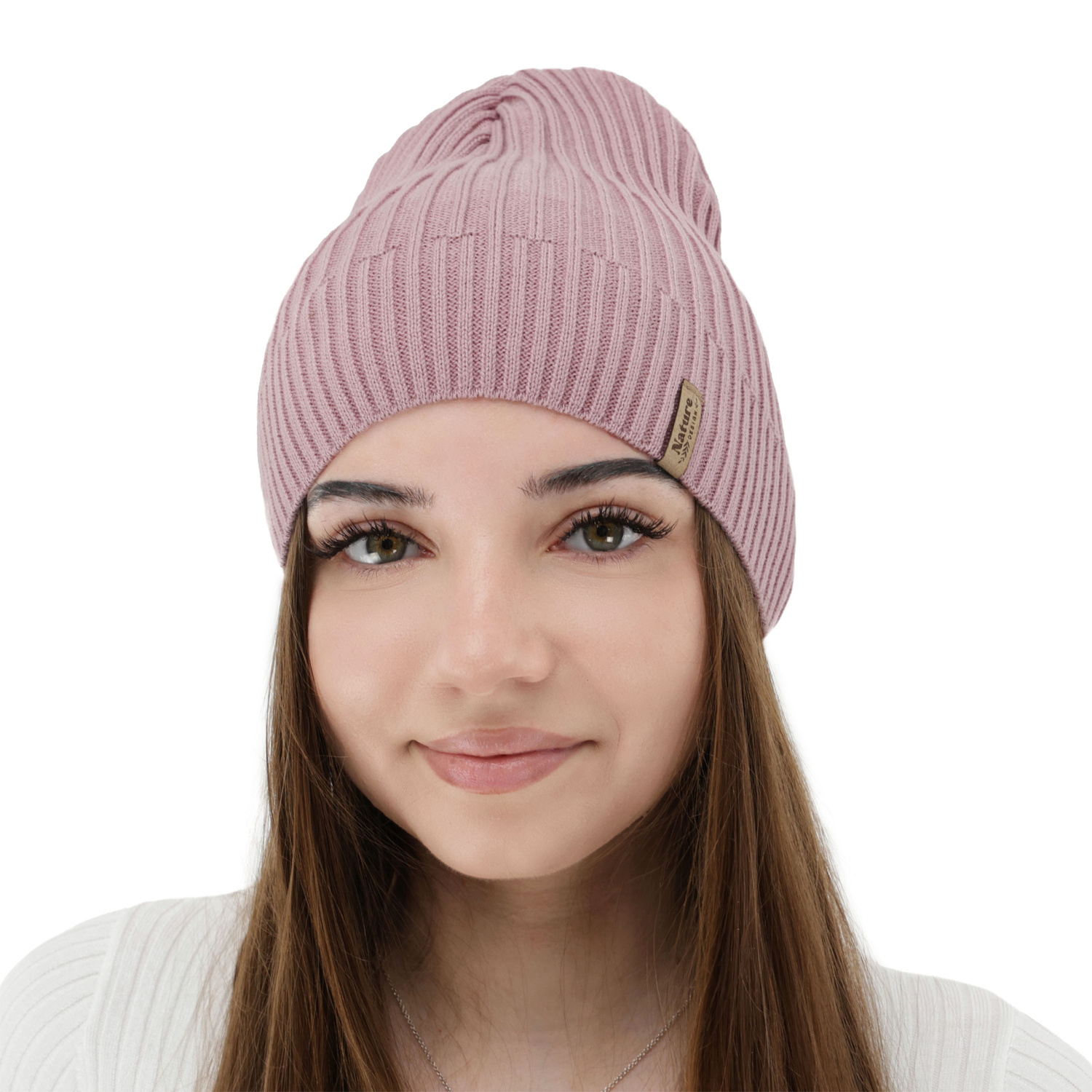 Dámská jarní, podzimní čepice, s bavlnou, růžová, Mirona