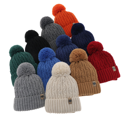 Komplet zimný chlapčenský: čiapka a tunel oranžový s bambuľou Almond