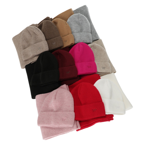 Komplet zimní dámský: čepice a šála, bordový, Rava