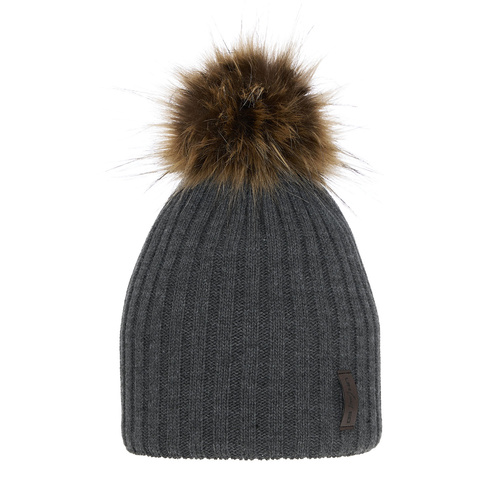 Chlapecká zimní čepice šedá s bambulí Amur