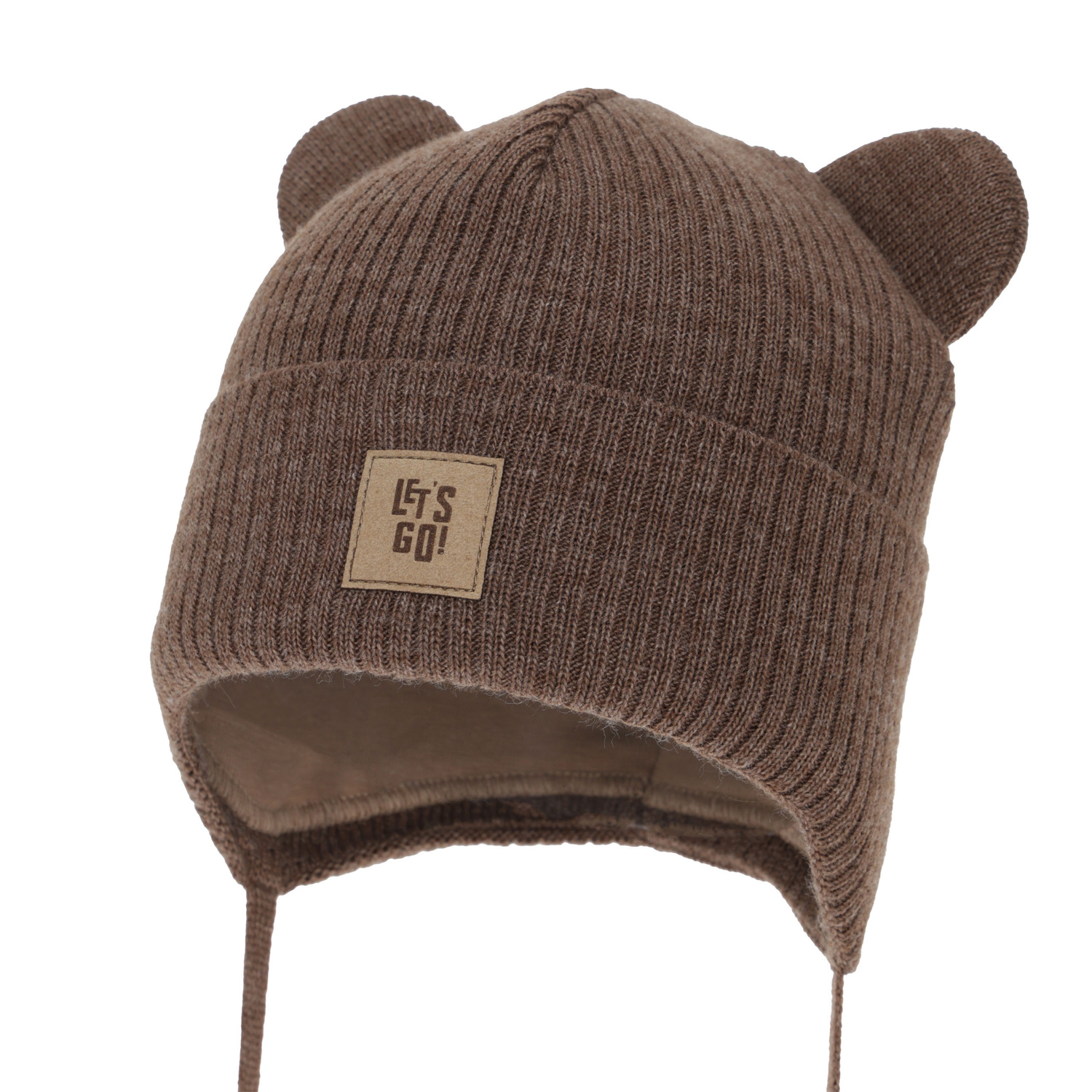 Chlapecká podzimní/jarní čepice, hnědá, zavazovací Dewin