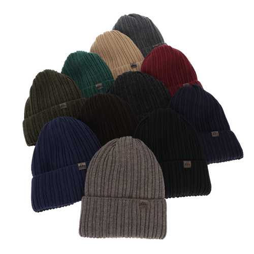 Pánská zimní čepice, khaki, s merino vlnou, Huno