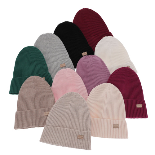 Dámská zimní čepice, jarní, světle růžová, 100% merino vlněná, Sophie