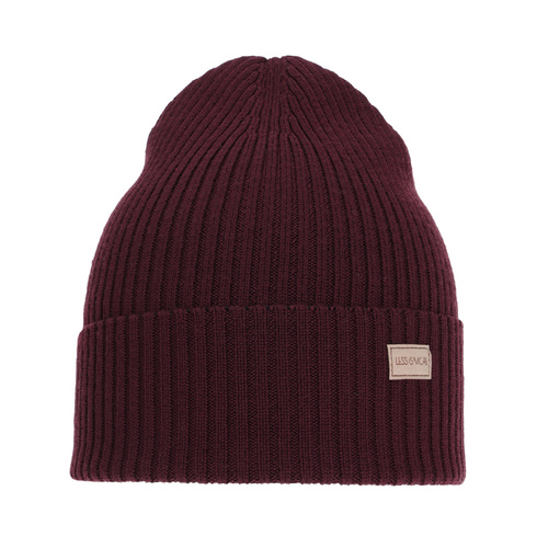 Dámská zimní čepice, jarní, bordová, 100% merino vlněná, Sophie