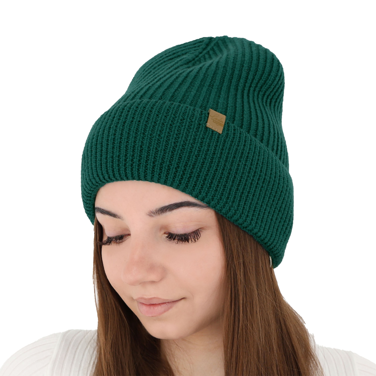 Dámská zimní čepice hnědá 100% extra fine merino vlněná Isla