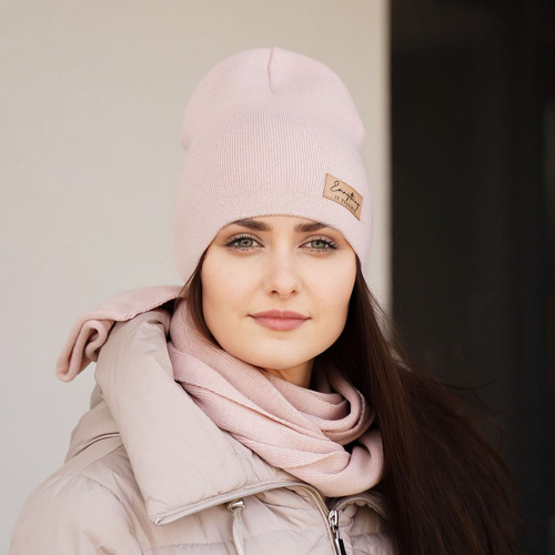 Komplet podzimní/jarní dámský: čepice a šála krémový Zula