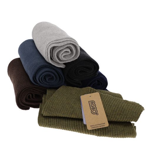 Šátek zimný pánsky modrý 100% extrafine merino vlnený Brayan