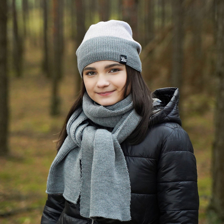 Komplet zimní dívčí: čepice a šála růžový Kourtney