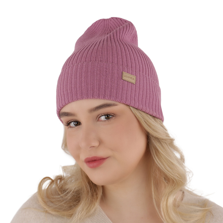Dámská jarní/zimní čepice bílá 100% extra fine merino vlněná Sophie