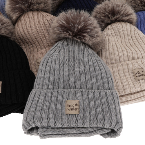 Komplet zimní chlapecký: čepice a tunel hnědý 100% extrafine merino vlna s podšívkou z vlnené Morti