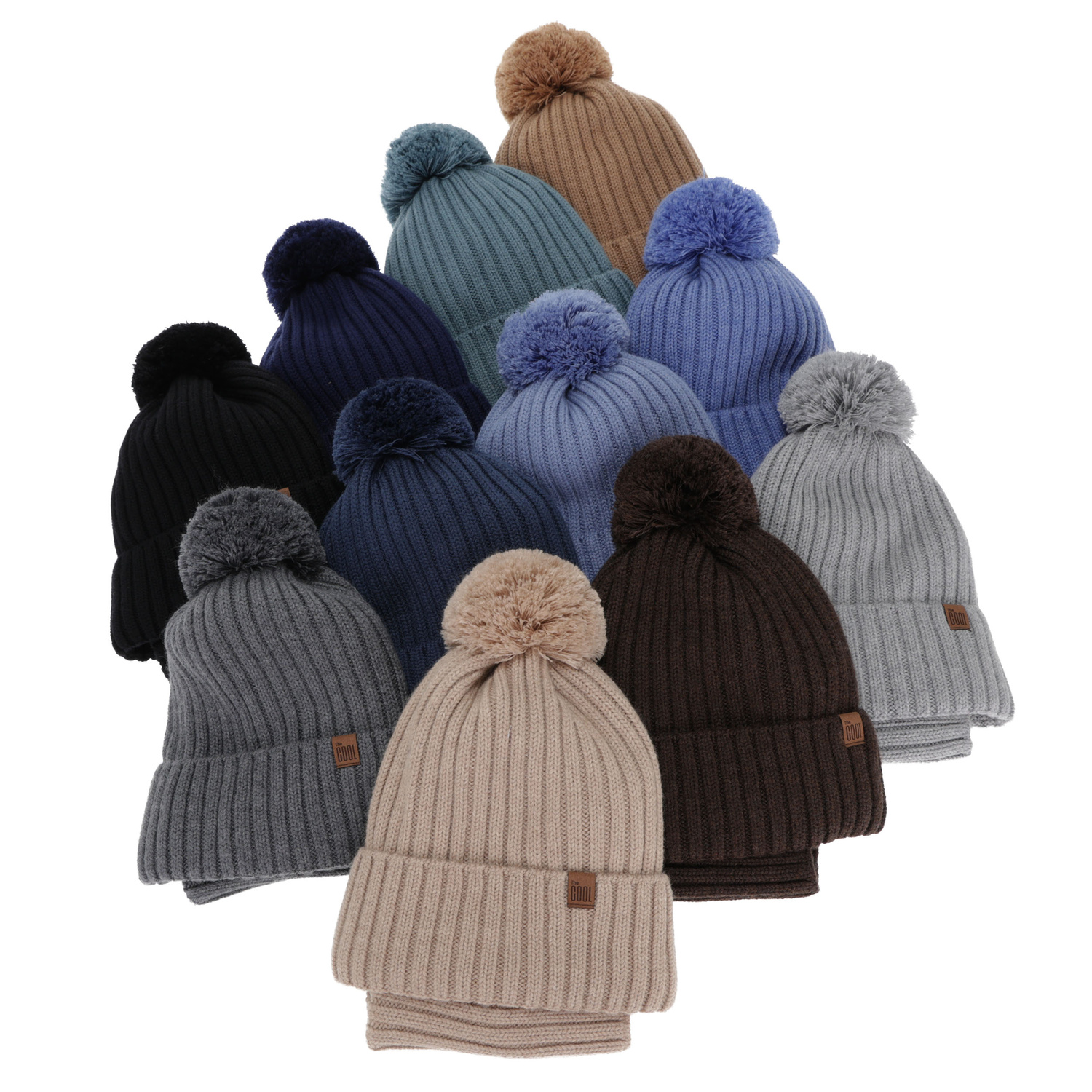 Komplet zimní chlapecký: čepice a tunel, 100% merino vlněný, podšitý bavlnou, světle šedý, Tolmar