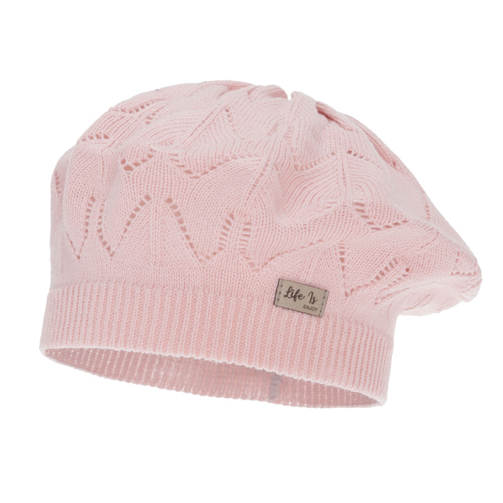 Beret pro dívku podzimní, jarní, růžový, Liveria