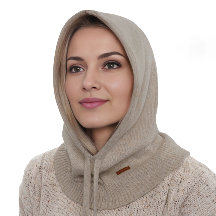 Kukla zimní dámská, béžová, s merino vlnou, Elizabeth