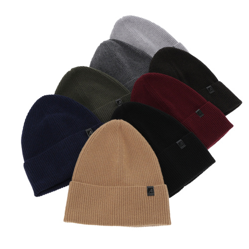 Pánská podzimní/jarní čepice, khaki, s merino vlnou s kašmírem, Azuryt