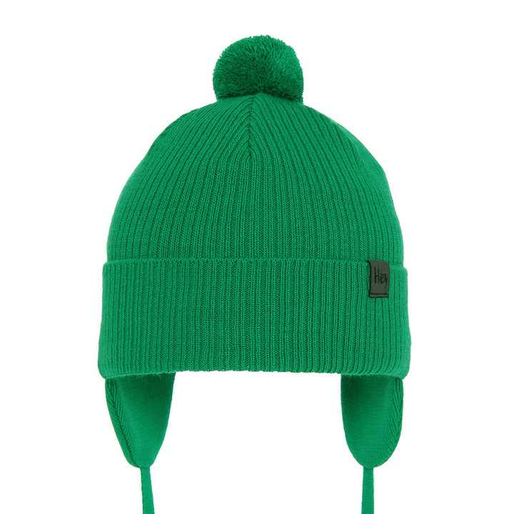 Chlapecká podzimní/jarní čepice zelená s bambulí Axel