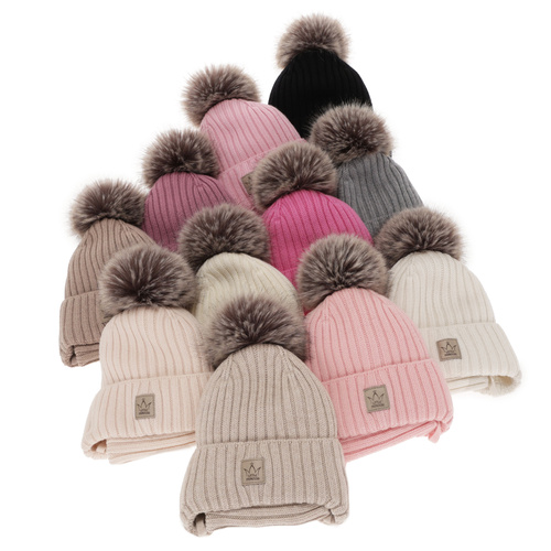 Komplet zimnej dívčí: čepice a tunel fialový 100% extra fine merino vlna s podšívkou z vlnené Martina