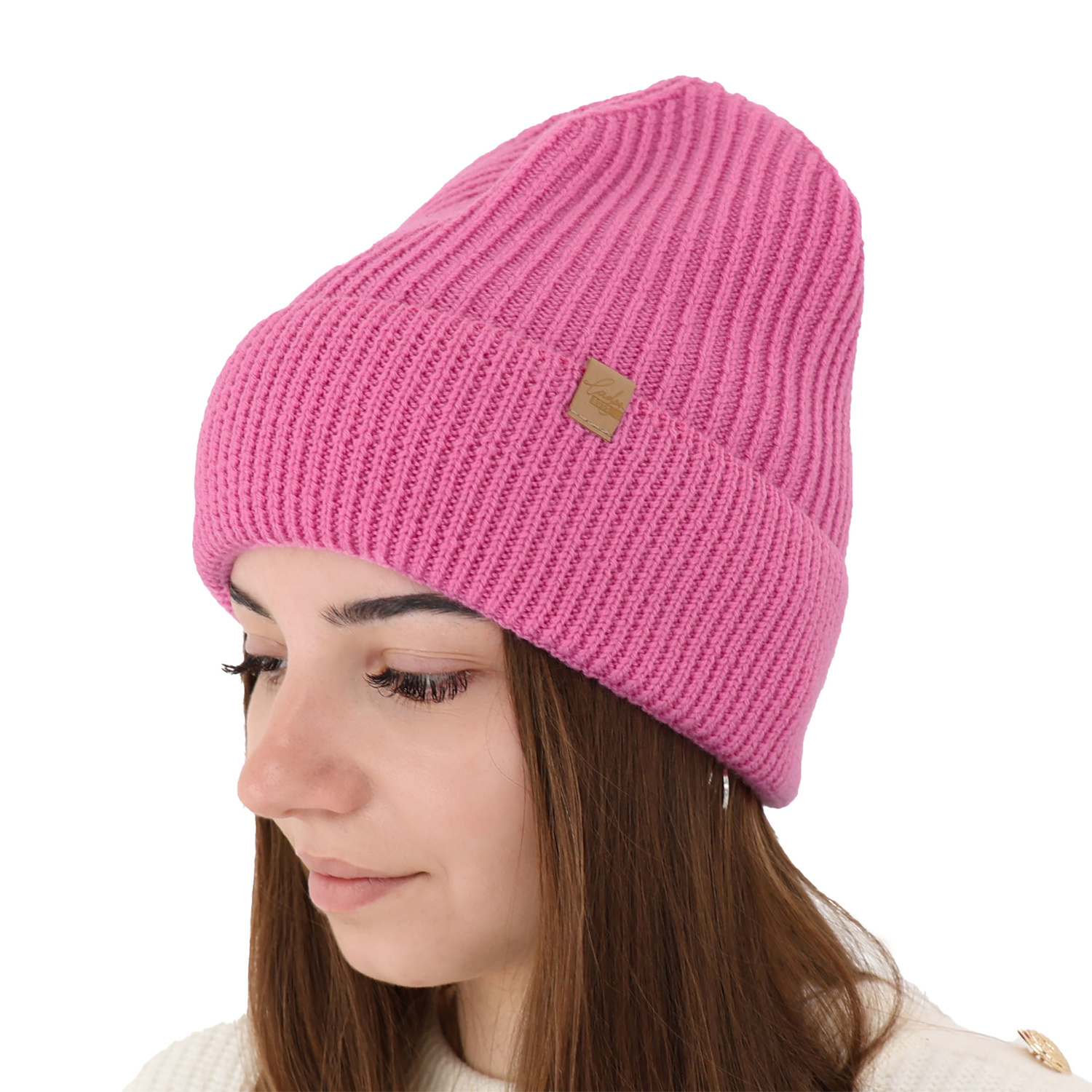 Dámská zimní čepice béžová 100% extra fine merino vlněná Isla