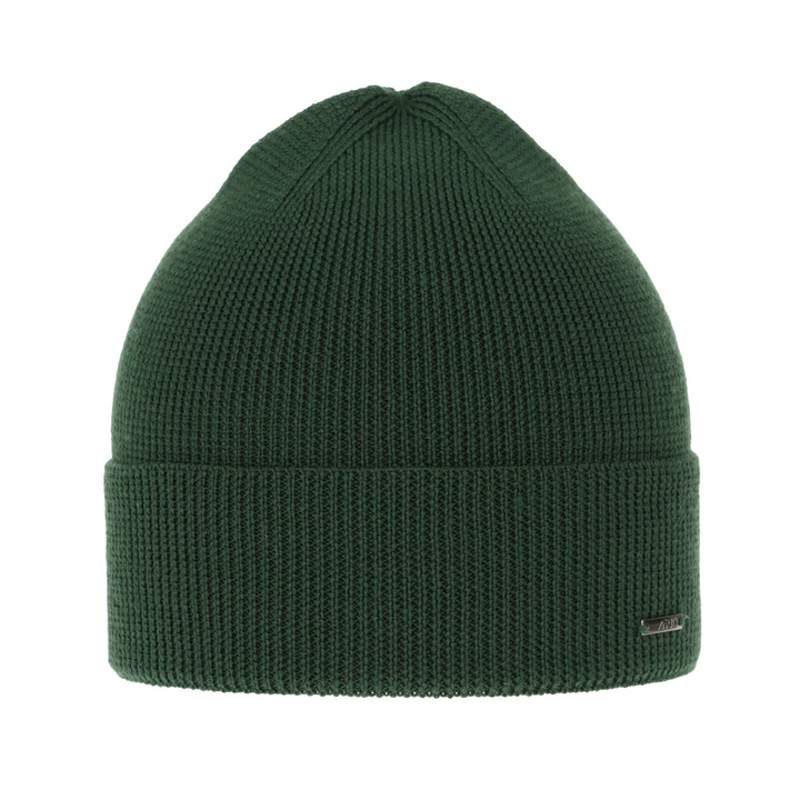 Pánská jarní/zimní čepice zelená 100% extra fine merino vlněná Memfis
