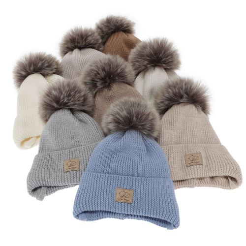 Chlapecká zimní čepice, modrá, zavazovací, 100% merino vlněná, Jergen