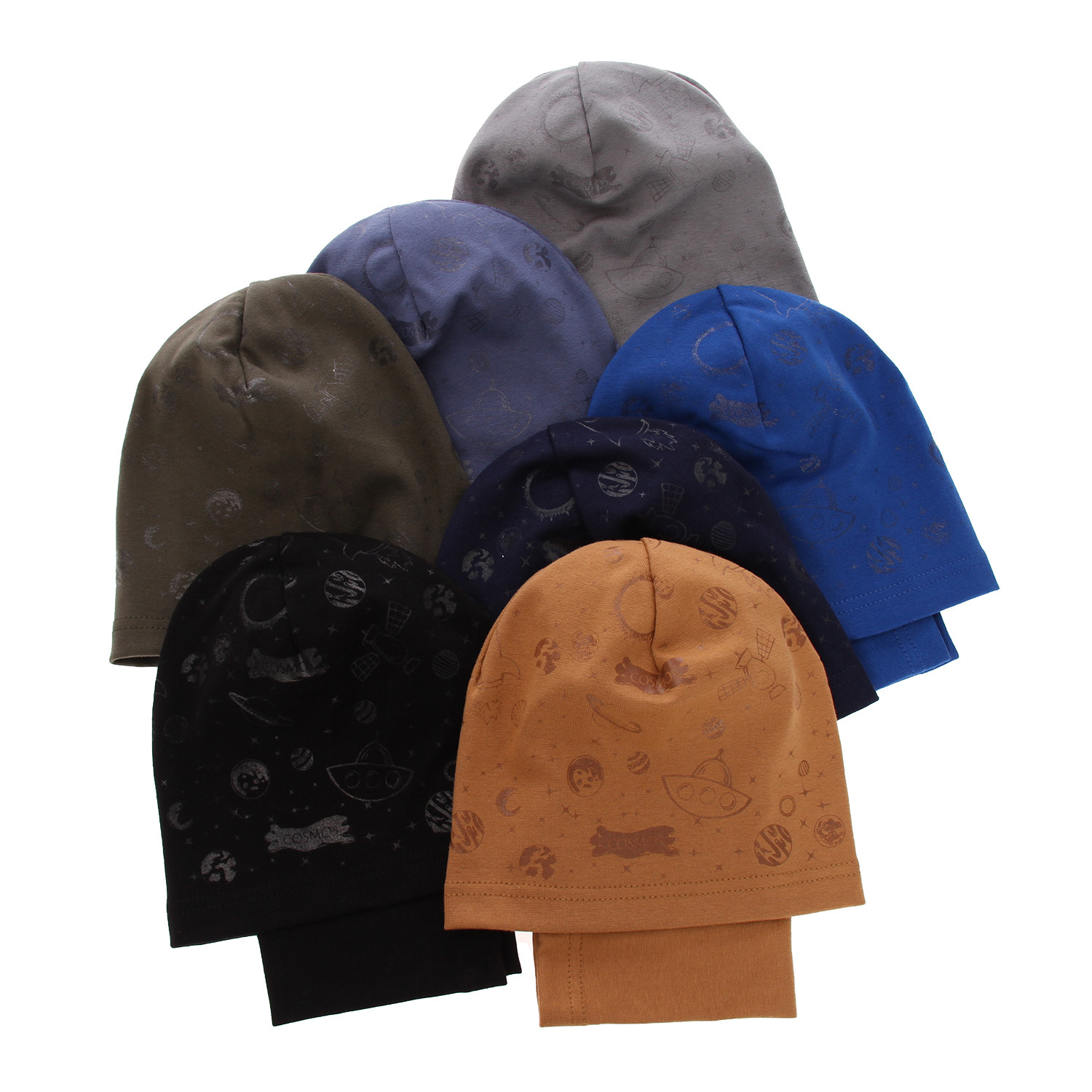 Komplet podzimní/jarní chlapecký: čepice a tunel šedý Kosmos