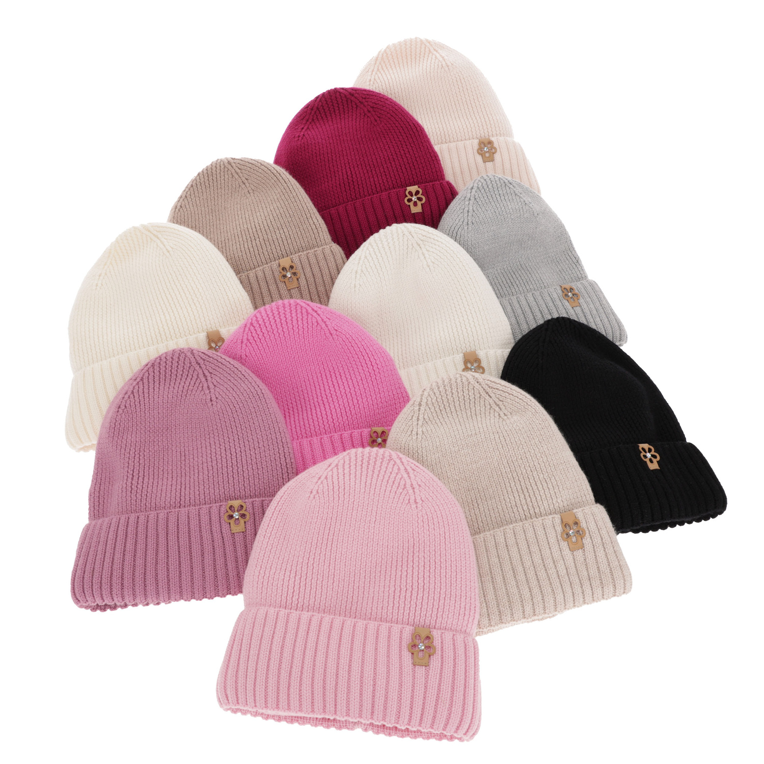 Komplet zimný dievčenský čiapka a tunel béžový 100% extrafine merino vlna Nelita