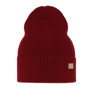Dámská jarní/zimní čepice bordó 100% extra fine merino vlněná Sophie