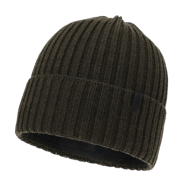 Pánská zimní čepice, khaki, s merino vlnou, Tyrol