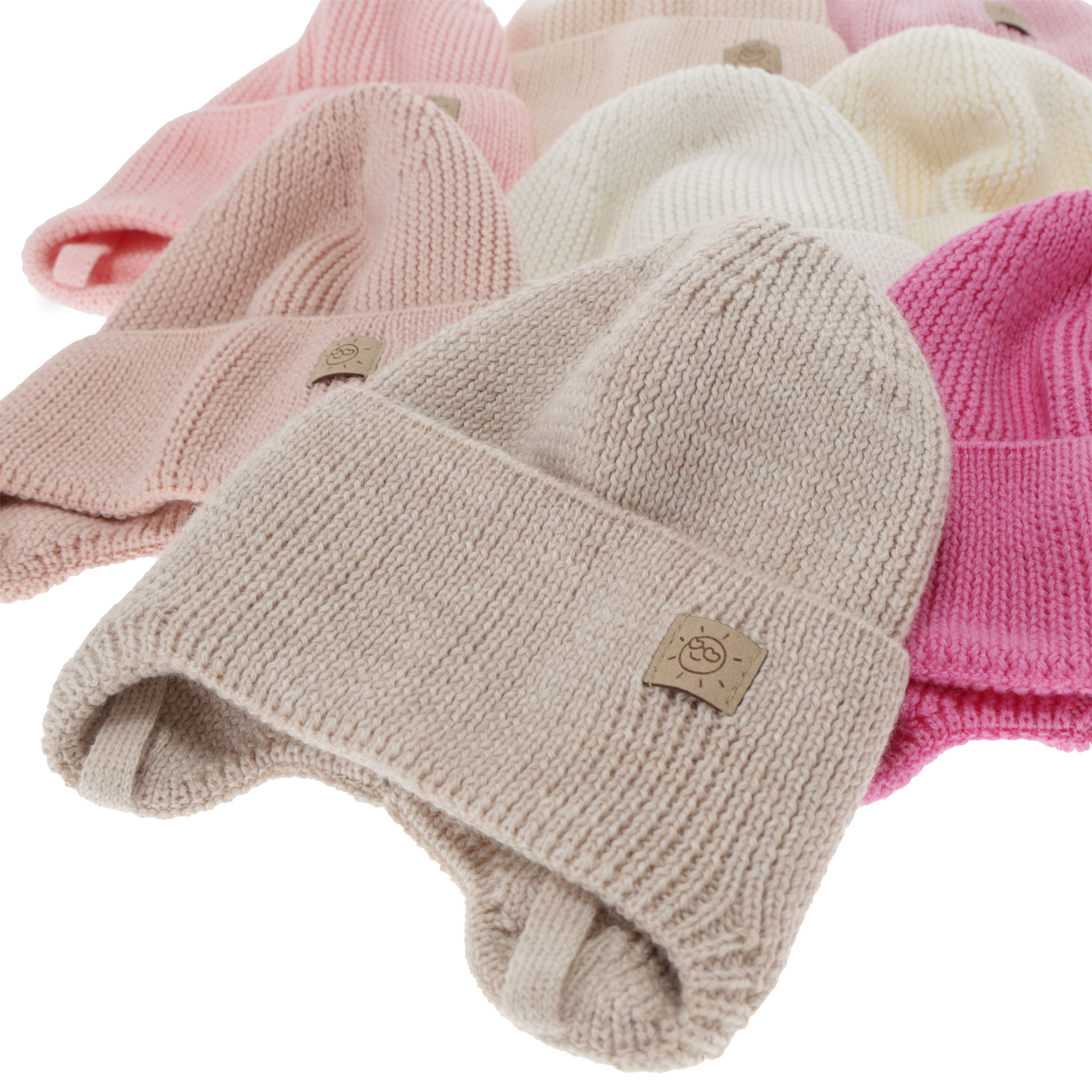 Dívčí zimní/podzimní/jarní čepice, 100% merino vlněná, zavazovací, bílá, Bafra