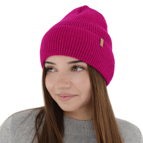 Dámská zimní čepice, amarantová, s merino vlnou, Tahoe