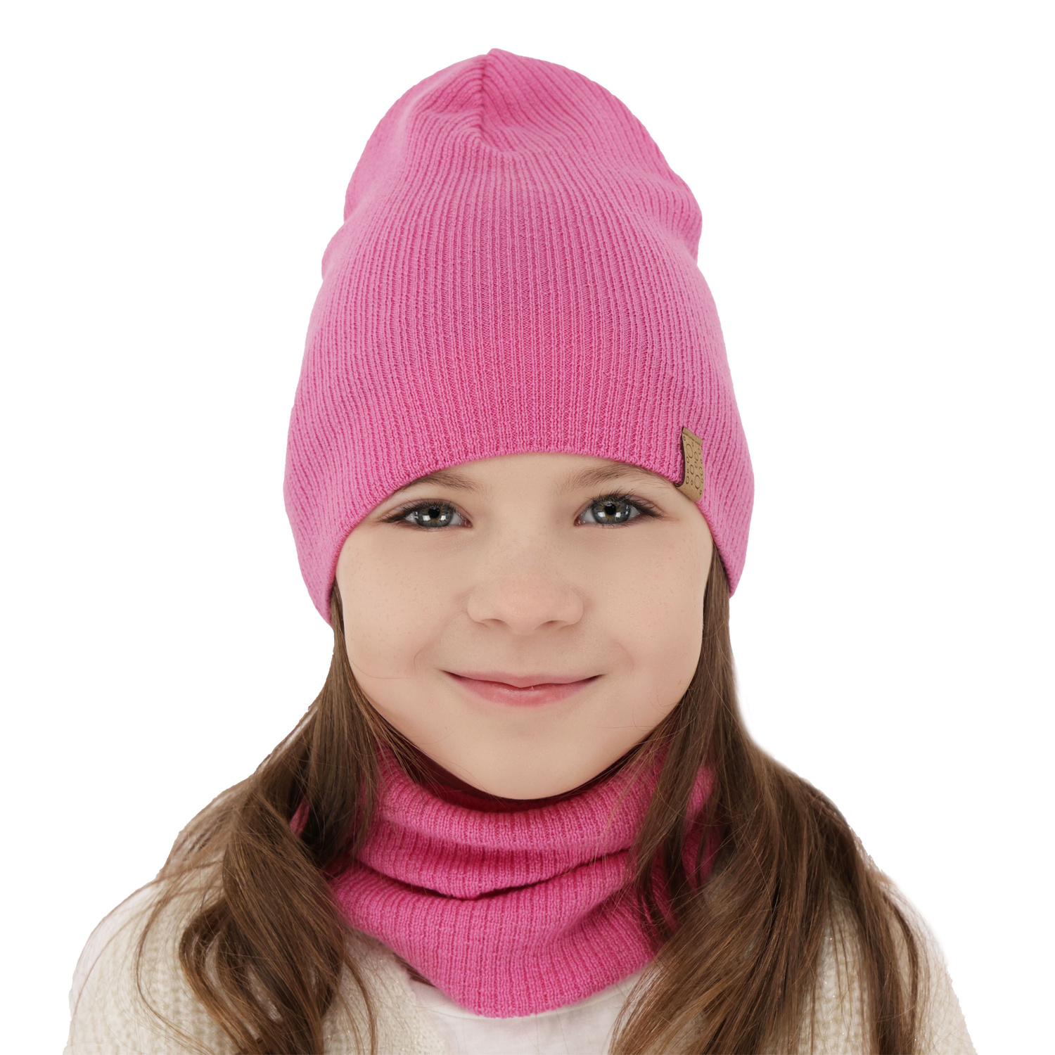 Komplet jesenný/jarný dievčenský čiapka a tunel černý 100% extrafine merino vlna Ricona