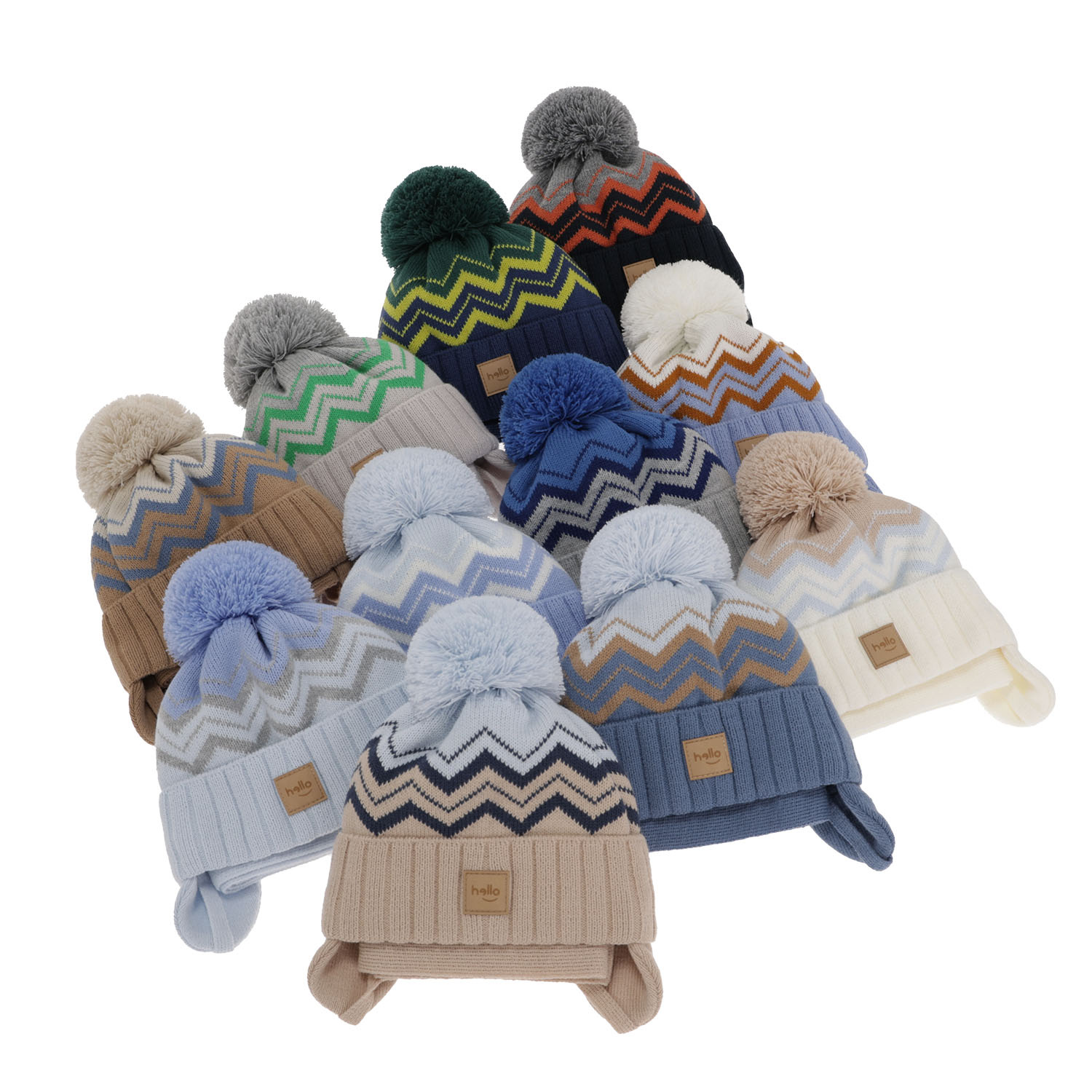 Komplet zimní chlapecký: čepice a šála tmavě modrý s bambulí Marcus