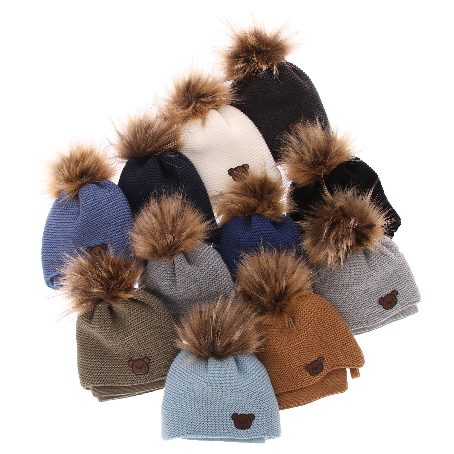 Komplet zimní chlapecký: čepice a šála černý s bambulí Banksi