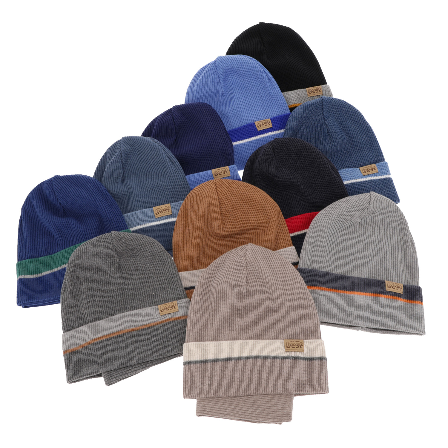 Komplet podzimní/jarní chlapecký: čepice a tunel, s bavlnou, béžový Antonio