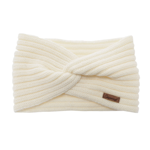 Dámská zimní čelenka zimní, hnědá, 100% merino vlněná, Veka