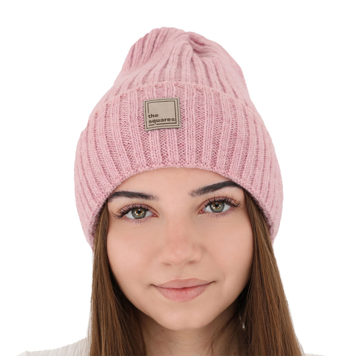 Dámska zimná čiapka růžová merino vlnená Benedetta