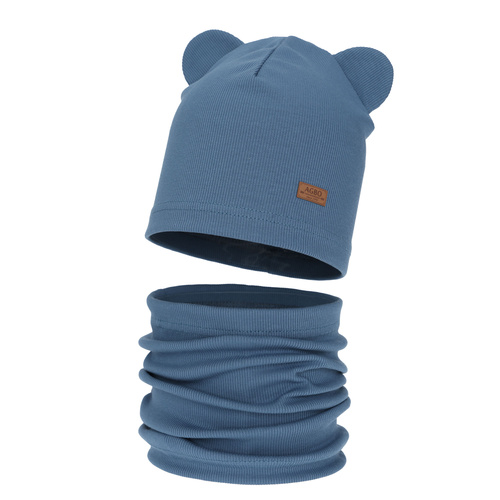 Čepice a tunel pro chlapce, podzimní, jarní komplet, modrý Gregory